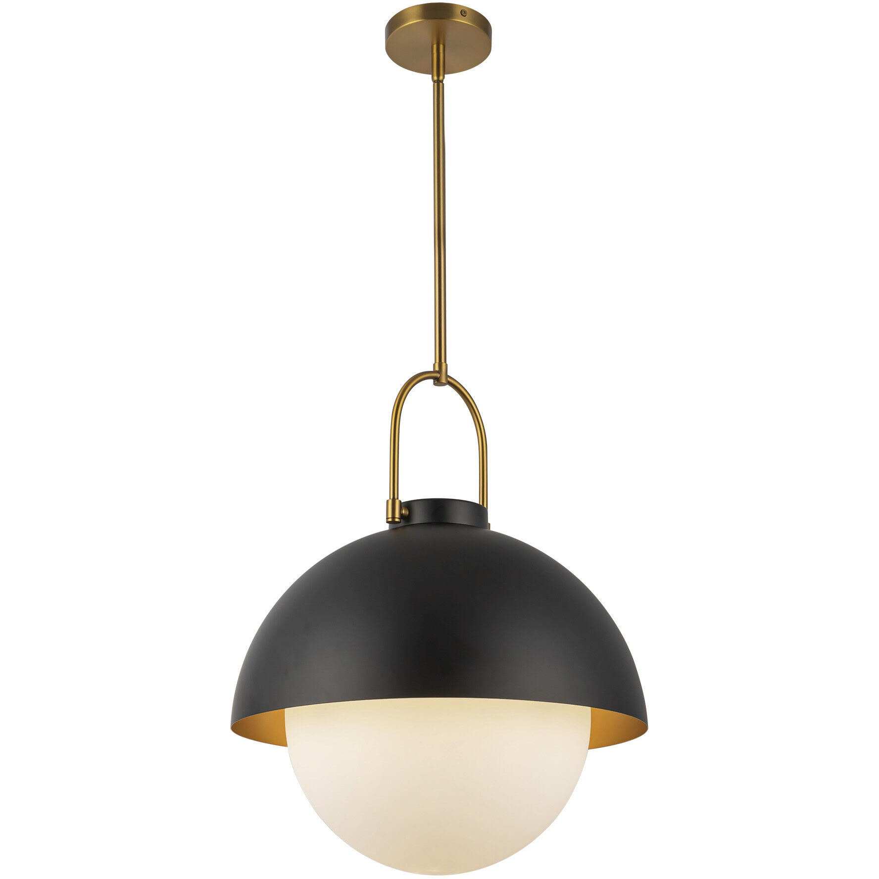 Alora Mood Harper 1 Light 15.75 inch Matte Black/Opal Matte Glass Pendant Ceiling Light