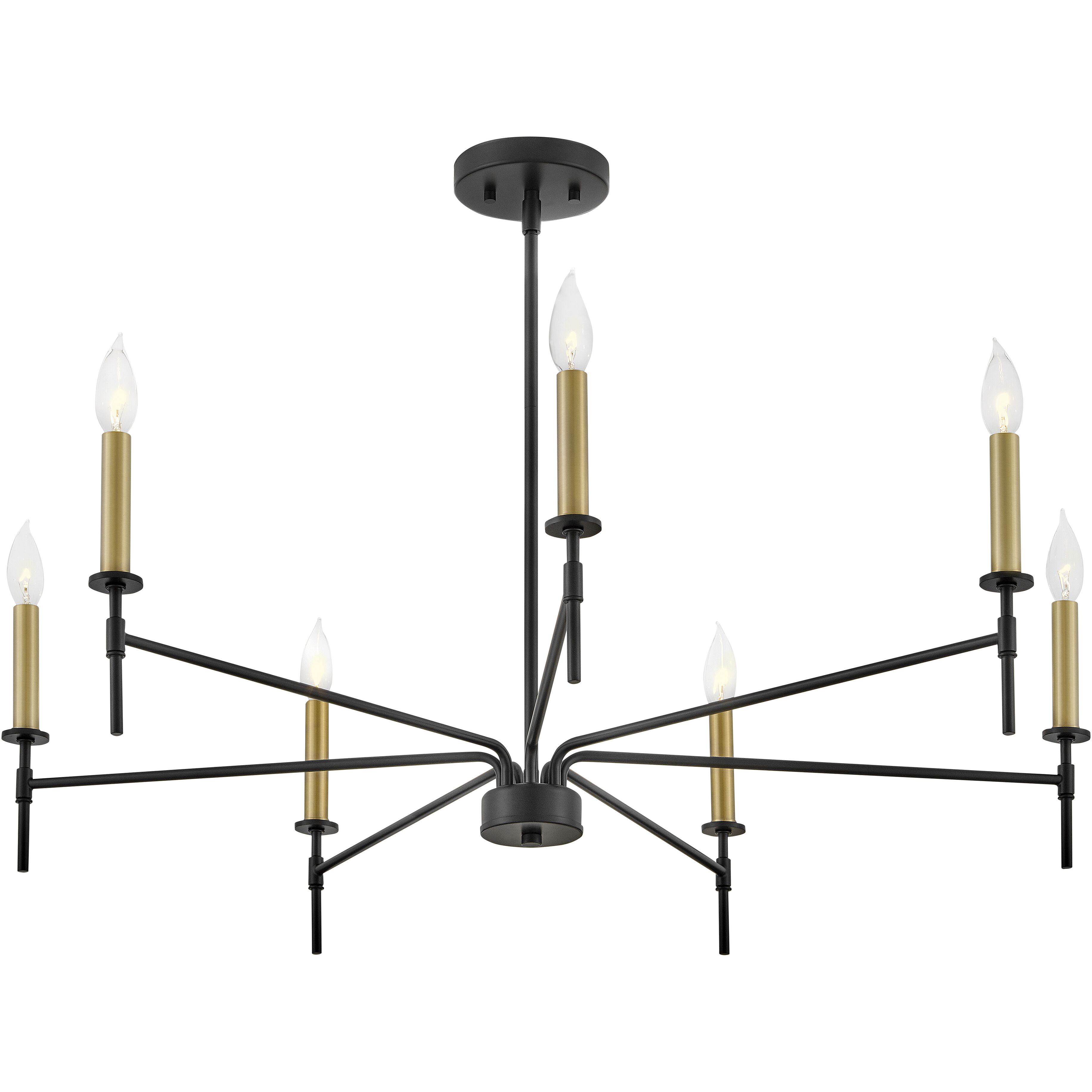 Hux LED 36 inch Black Chandelier Ceiling Light