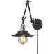 Insulator Glass 34 inch 60 watt Oil Rubbed Bronze with Clear Swingarm Sconce Wall Light