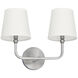 Dawson 2 Light 16 inch Brushed Nickel Vanity Light Wall Light