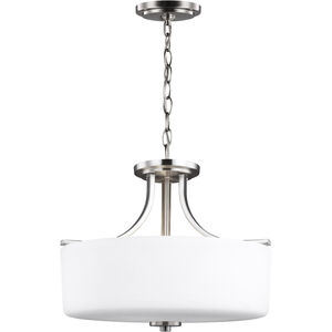 Canfield 3 Light 16 inch Brushed Nickel Semi-Flush Mount Ceiling Light