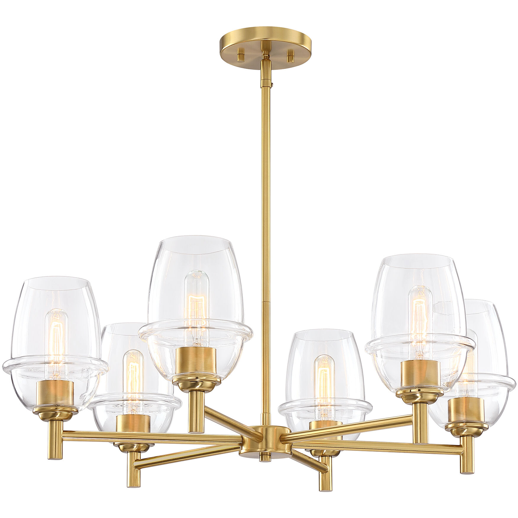 Summer Jazz 6 Light 28 inch Brushed Gold Chandelier Ceiling Light