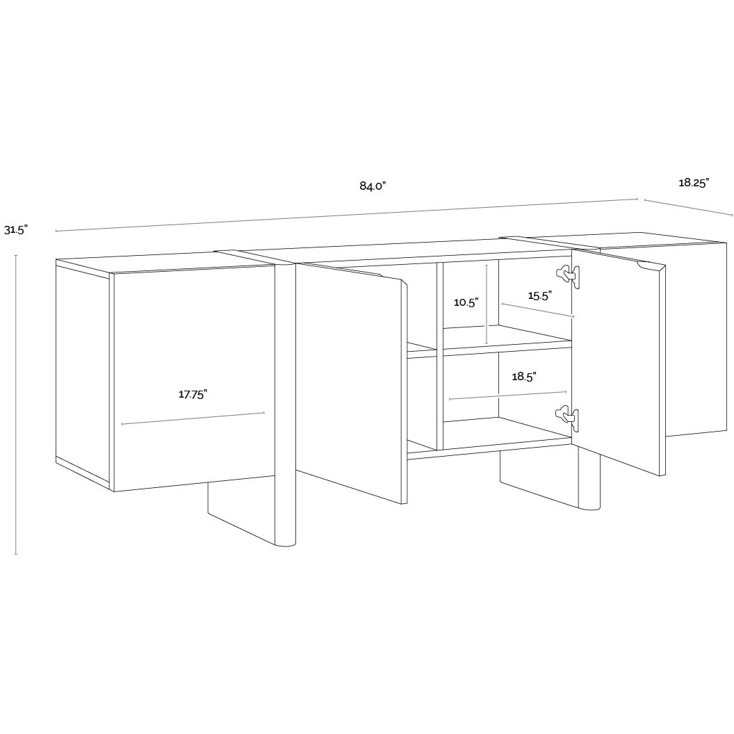 Ewan 84 X 18.25 inch Warm Brown / Mocha Sideboard