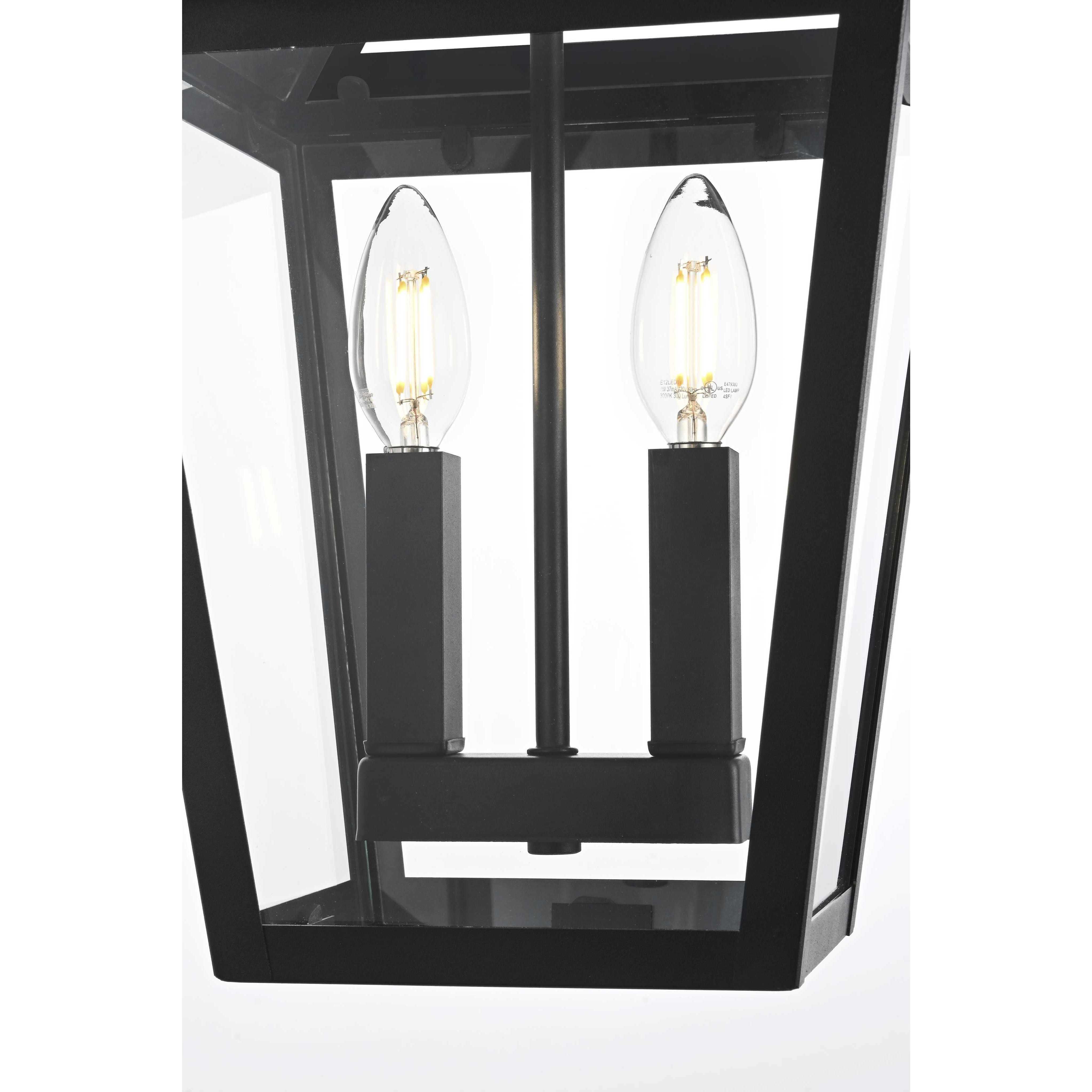 Frankford 2 Light 10 inch Black Outdoor Pendant