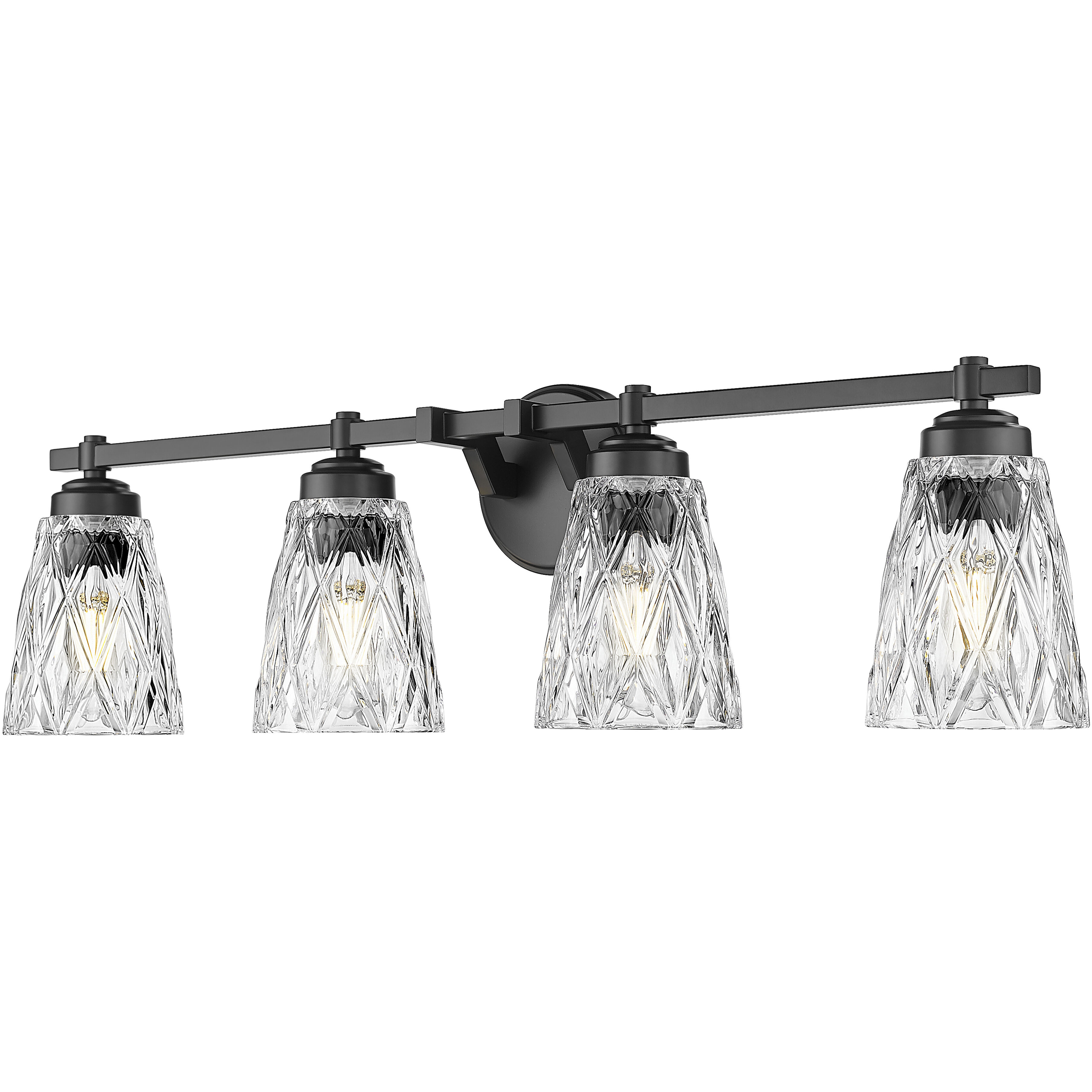 Andree 4 Light 32 inch Matte Black Bathroom Vanity Wall Light