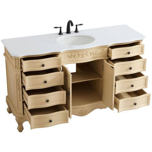 Danville 60 X 21 X 36 inch Light Antique Beige Vanity Sink Set