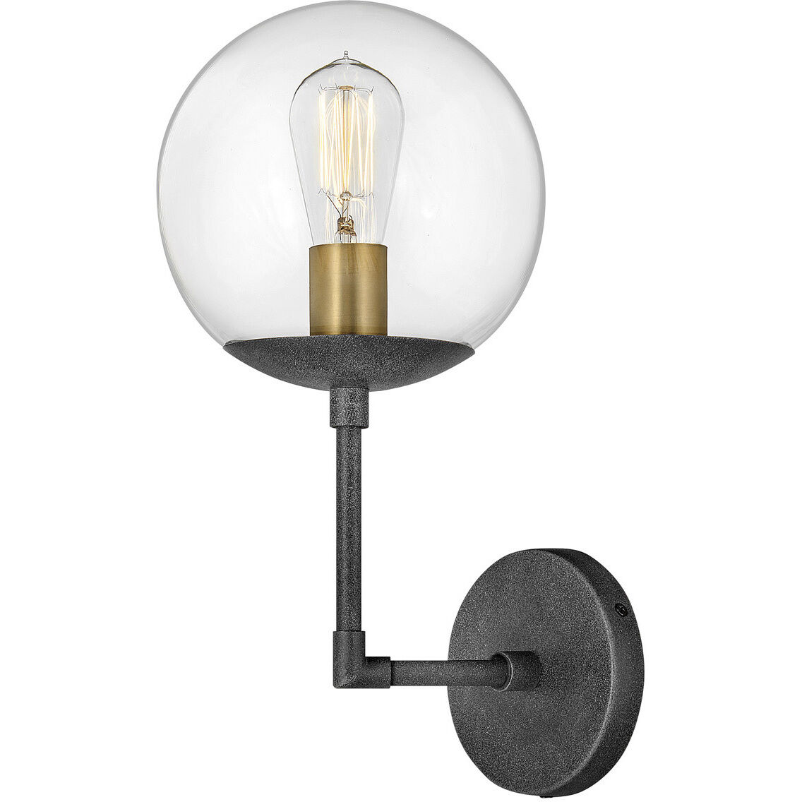 Warby 1 Light 8 inch Aged Zinc with Heritage Brass Indoor Wall Sconce Wall Light in Clear