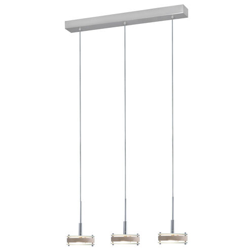 Discus 3 Light Satin Nickel Pendant Ceiling Light in Birch