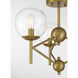 Auresa 3 Light 20 inch Soft Brass Semi Flush Ceiling Light