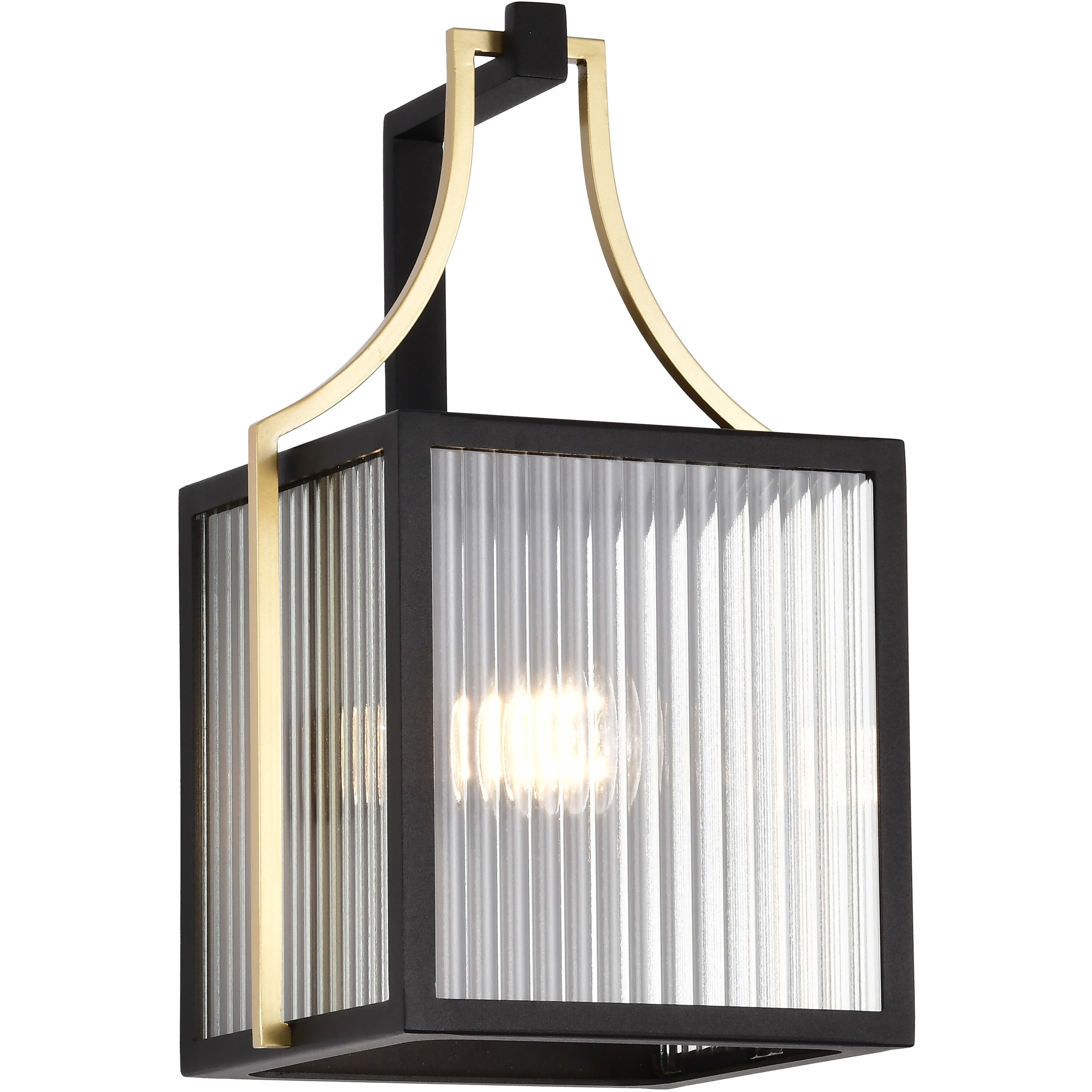 Holden 14.5 inch Black and Gold Outdoor Wall Light