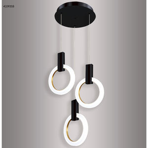Contemporary Acrylic LED Satin Black Acrylic Chandelier Ceiling Light