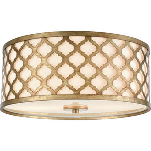 Arabesque 2 Light 15 inch Bronzed Gold Flush Mount Ceiling Light