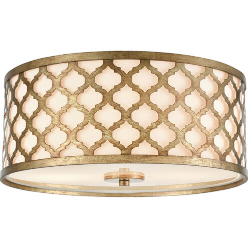 Arabesque 2 Light 15 inch Bronzed Gold Flush Mount Ceiling Light