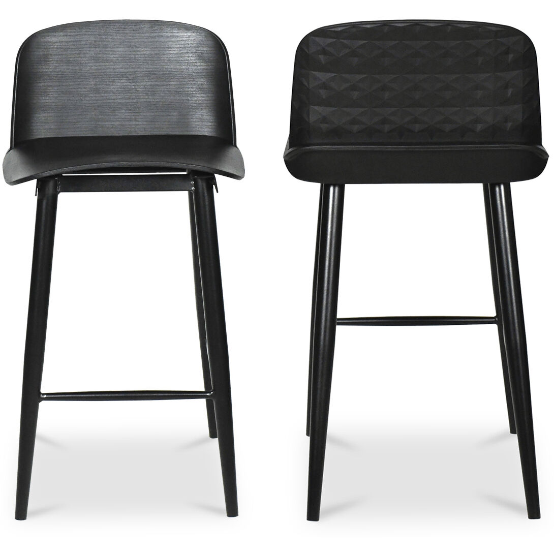 Looey 34 inch Black Counter Stool