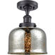 Ballston Bell 1 Light 8 inch Matte Black Semi-Flush Mount Ceiling Light, Large Bell
