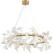 Canada 8 Light 31.5 inch Brass and Matte White Chandelier Ceiling Light