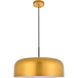 Etude 1 Light 19.3 inch Satin Gold Pendant Ceiling Light