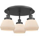 Fulton 3 Light 18.25 inch Matte Black Flush Mount Ceiling Light in Matte White