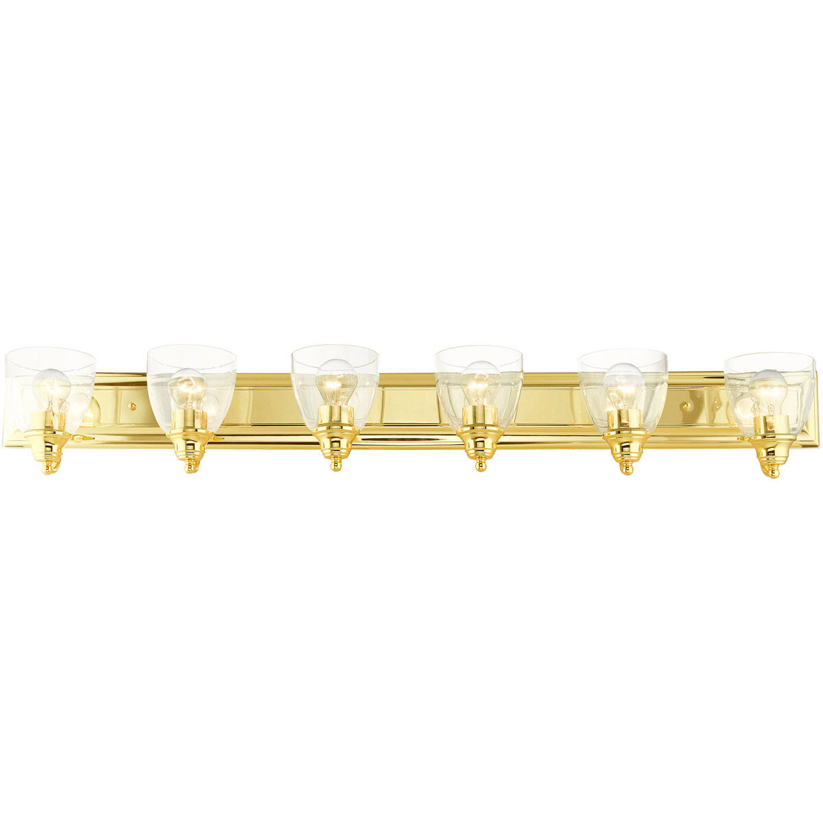 Birmingham 6 Light 48 inch Polished Brass Vanity Sconce Wall Light