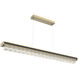 Tessera LED 62.6 inch Gilded Brass with Matte Black Linear Chandelier Ceiling Light