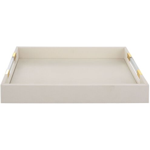 Wessex White Faux Shagreen with Acrylic and Brass Tray