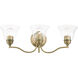Moreland 3 Light 24 inch Antique Brass Vanity Sconce Wall Light