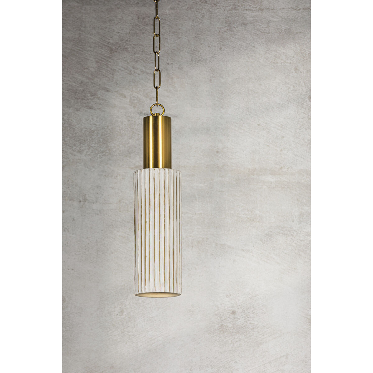Corissa 1 Light 5 inch Aged Brass and Ceramic Whitewash Bisque Pendant Ceiling Light