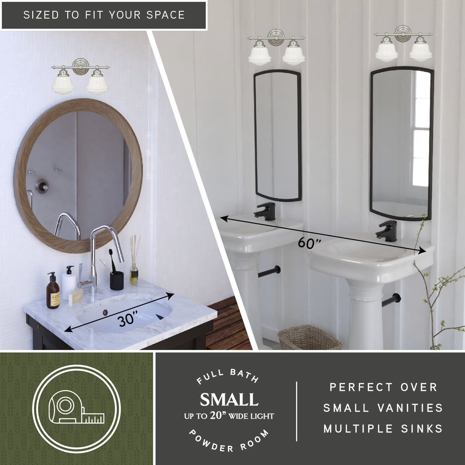 Huntley LED 16 inch Satin Nickel Bathroom Light Wall Light