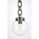 Marie Flanigan Bellamy LED 8 inch Pewter Globe Chandelier Ceiling Light in Clear Glass