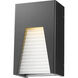 Millenial Outdoor Wall Light in Black Silver, Frosted Ribbed Glass