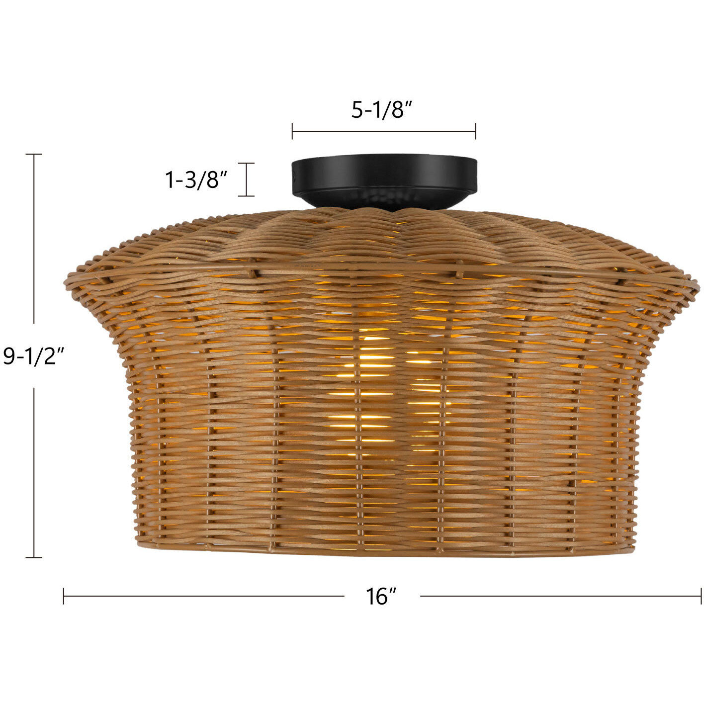 Alora Mood Kai 1 Light 16 inch Brushed Gold Semi-Flush Mount Ceiling Light