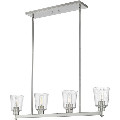 Bohin 4 Light 40 inch Brushed Nickel Linear Chandelier Ceiling Light