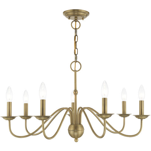 Windsor 7 Light 28 inch Antique Brass Chandelier Ceiling Light