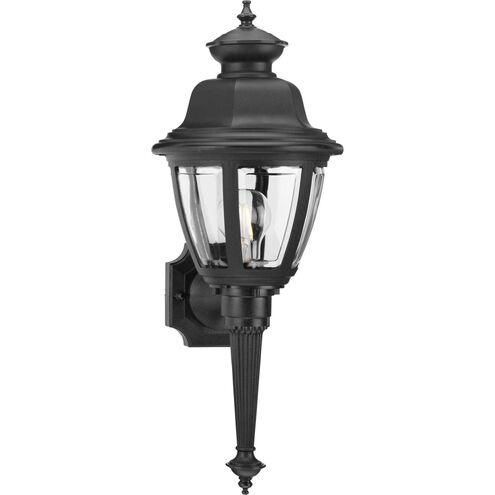 Non-Metallic 1 Light 21 inch Textured Black Outdoor Wall Lantern