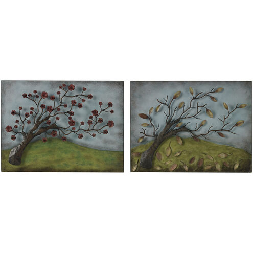 Autumn and Spring Multicolor with Brown Dimensional Wall Art