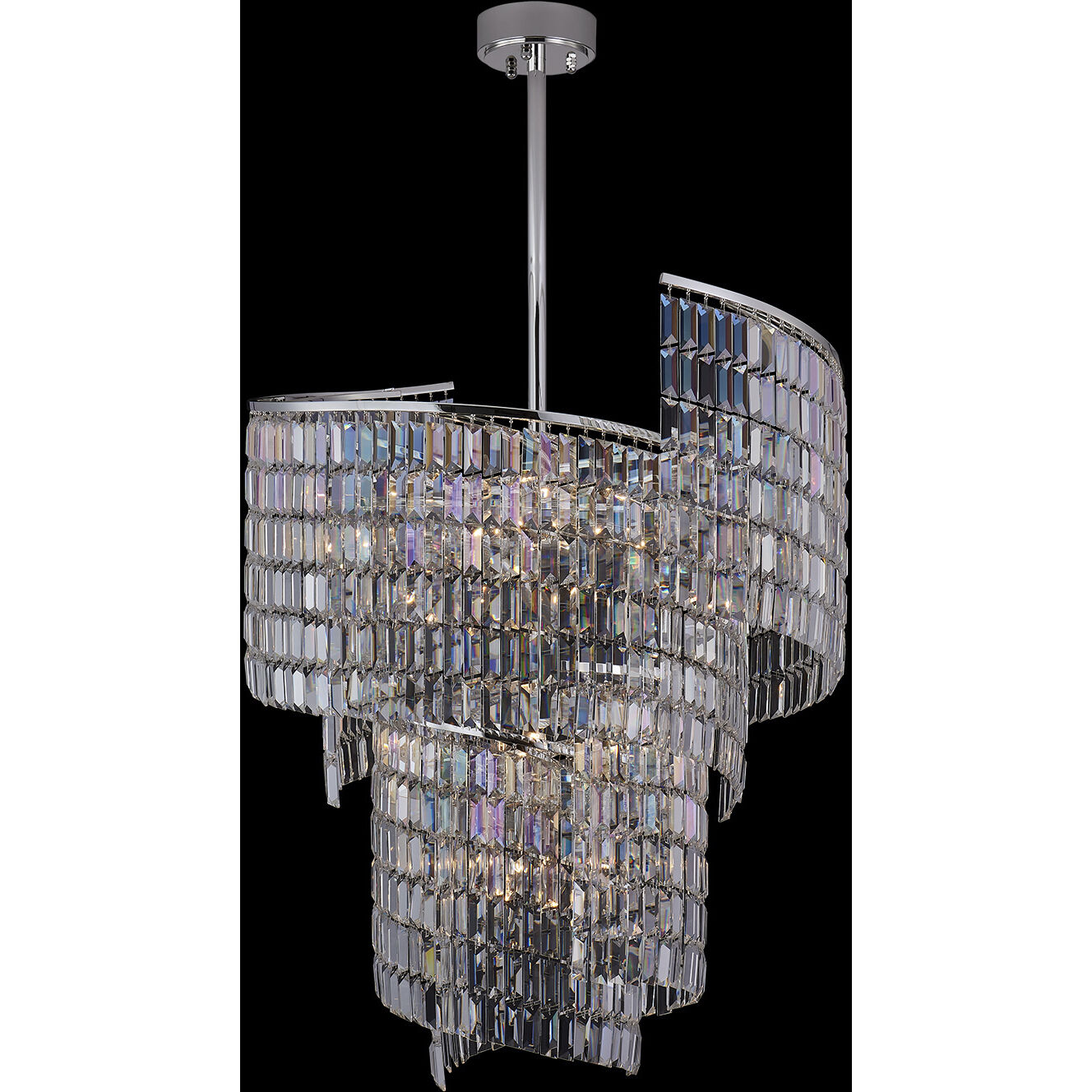Vortice 19 Light 31 inch Polished Silver Pendant Foyer Ceiling Light