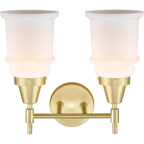 Caden LED 15 inch Satin Brass Bath Vanity Light Wall Light in Matte White Glass