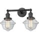 Franklin Restoration Small Oxford 2 Light 8 inch Oil Rubbed Bronze Bath Vanity Light Wall Light in Clear Glass, Franklin Restoration