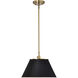 Dover 1 Light 13.75 inch Black/Vintage Brass Pendant Ceiling Light