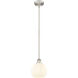 Edison White Venetian 1 Light 8 inch Brushed Satin Nickel Stem Hung Mini Pendant Ceiling Light