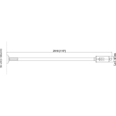 Sana 2 Light 114 inch Black Outdoor Post Mounted Fixture