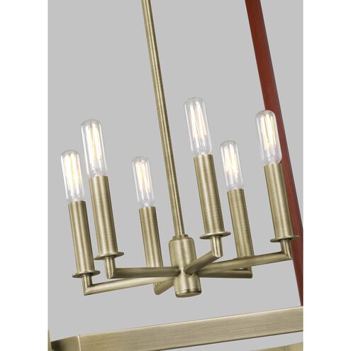 Hadley 6 Light 18 inch Time Worn Brass Pendant Ceiling Light