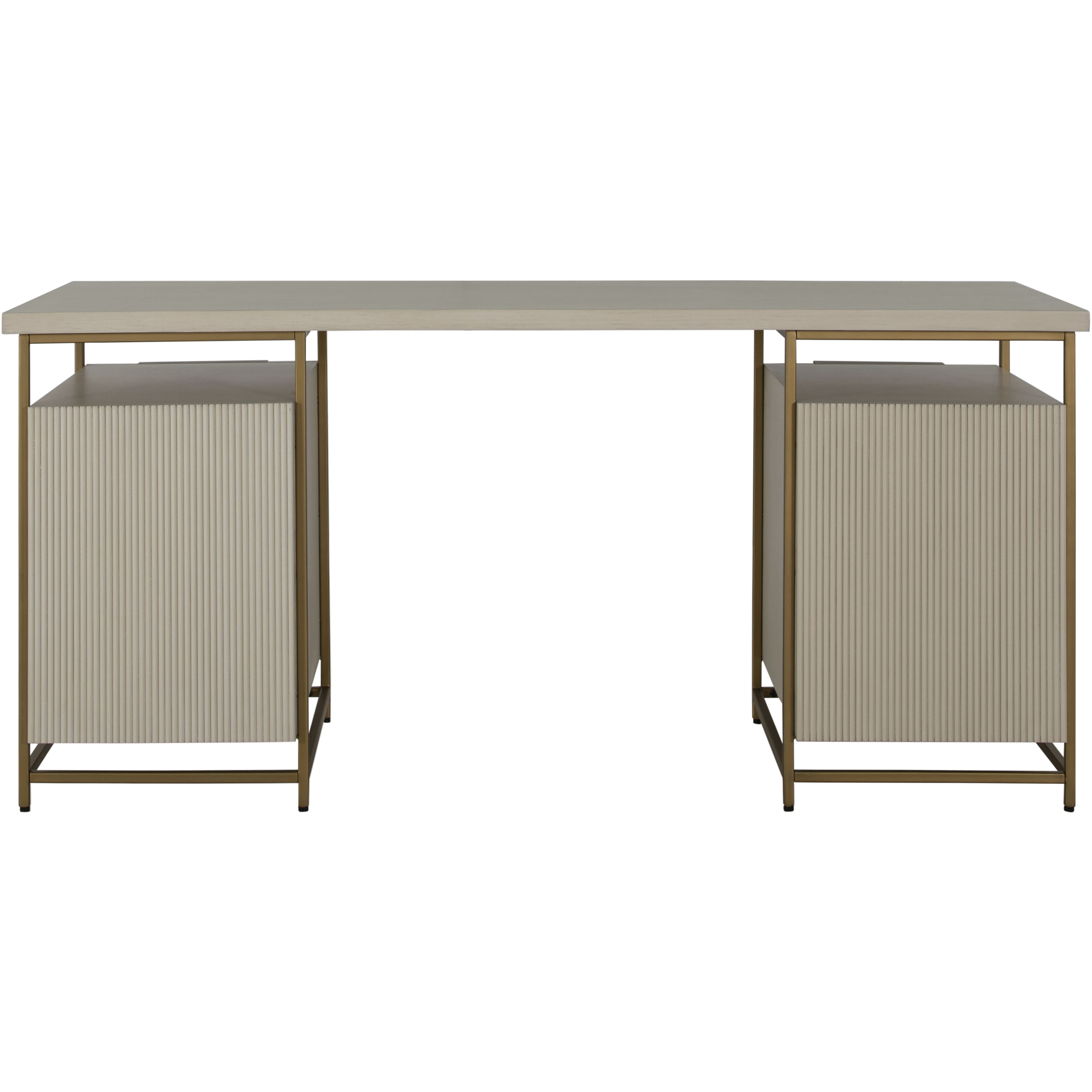 Rowen 66 X 25 inch Sesame White and Brushed Brass Desk