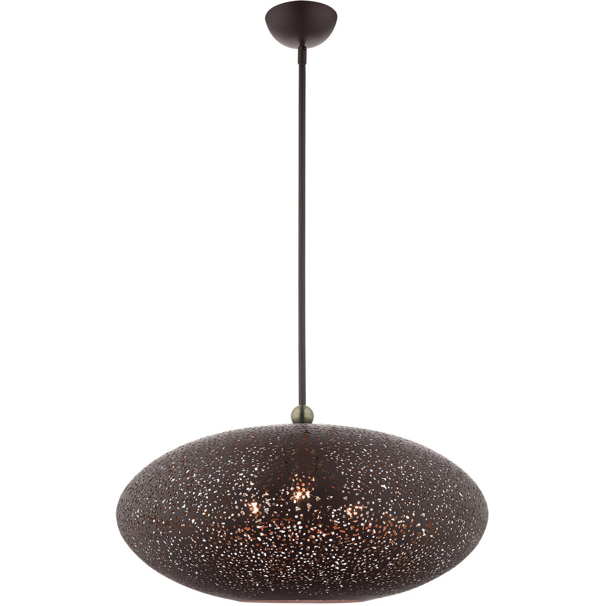 Charlton 3 Light 24 inch Bronze with Antique Brass Accents Pendant Ceiling Light