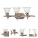 French Regency 3 Light 25 inch Antique Brass Vanity Sconce Wall Light