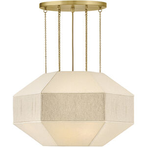 Lisa McDennon Lyla 4 Light 24.25 inch Lacquered Brass Chandelier Ceiling Light, Drum
