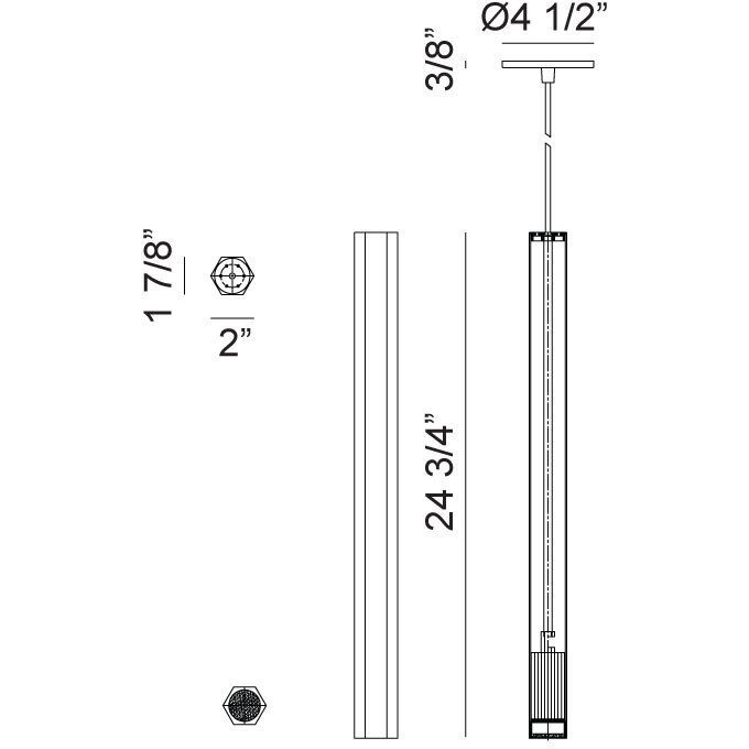 Rowan LED 1.88 inch Oxidized Black Pendant Ceiling Light