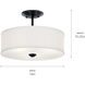 Shailene 3 Light 14 inch Black Semi Flush Mount Ceiling Light
