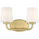 Capra 2 Light 15 inch Warm Brass Vanity Light Wall Light, Essentials