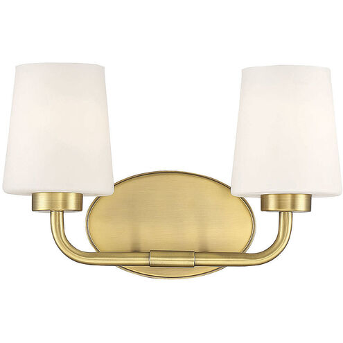 Capra 2 Light 15 inch Warm Brass Bathroom Vanity Light Wall Light, Essentials